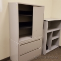 Teknion Grey 36" 2 Drawer Lateral File Cabinet with Storage